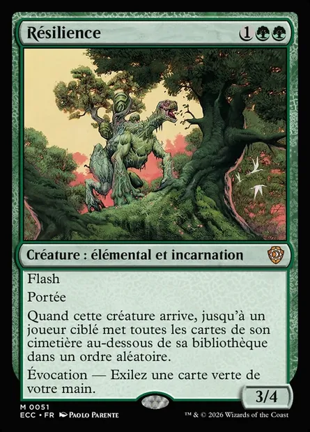 Résilience, carte Magic ECC 51 — extension Lorwyn Eclipsed Commander