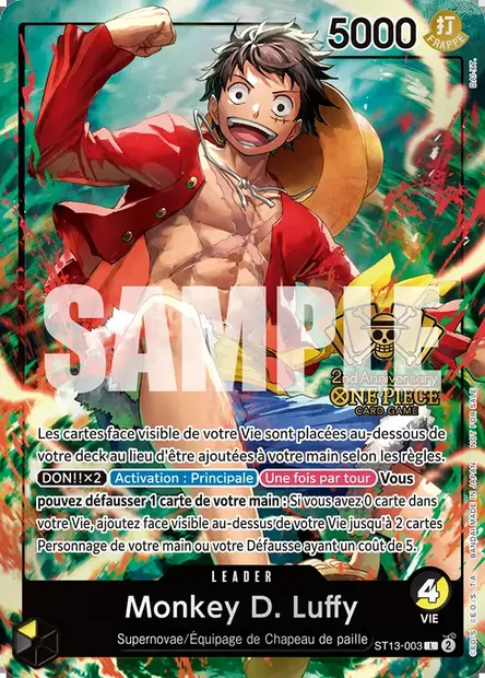 Monkey D. Luffy, carte One Piece ST13-003 — extension The Three Brothers