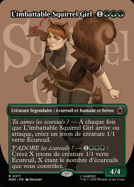L'imbattable Squirrel Girl, carte Magic MSH 371 — extension Marvel Super Heroes