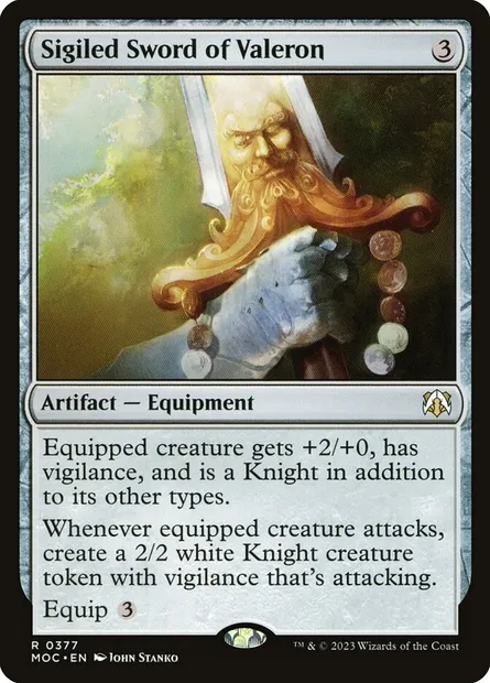 Sigiled Sword of Valeron, Magic card MOC 377 — March of the Machine Commander set