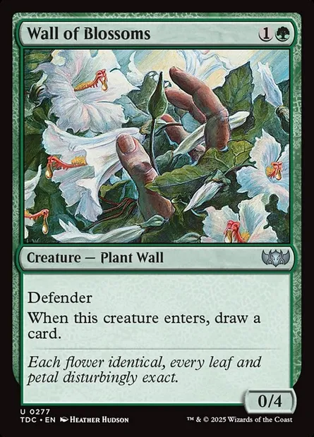 Wall of Blossoms, Magic card TDC 277 — Tarkir: Dragonstorm Commander set