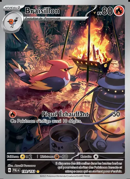 Braisillon, carte Pokémon PAL 199 — extension Évolutions à Paldea