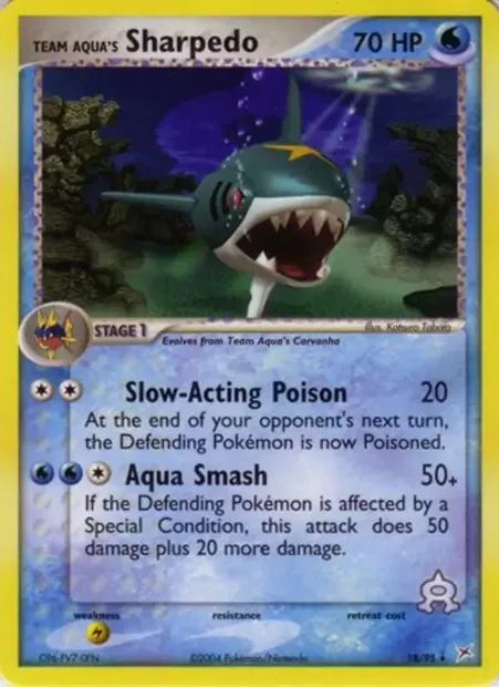 Sharpedo de Team Aqua, carte Pokémon MA 18 — extension EX Team Magma vs Team Aqua