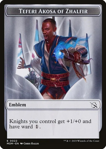 Teferi Akosa of Zhalfir Emblem, carte Magic TMOM 22 — extension March of the Machine Tokens