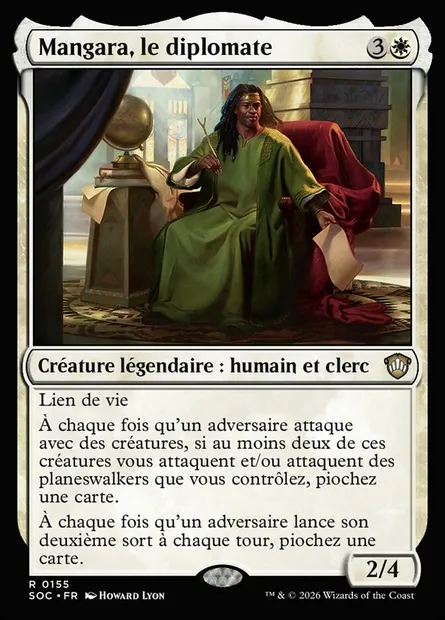 Mangara, le diplomate, carte Magic SOC 155 — extension Secrets of Strixhaven Commander
