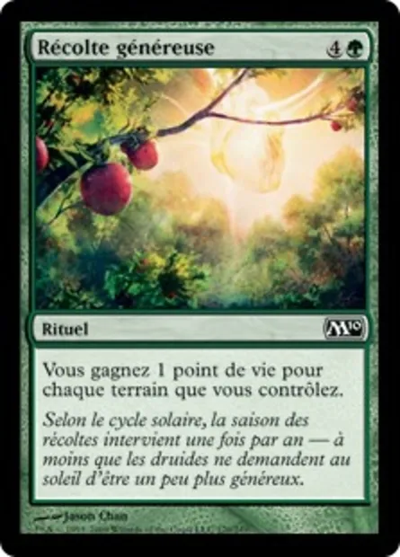 Récolte généreuse, carte Magic M10 170 — extension Magic 2010