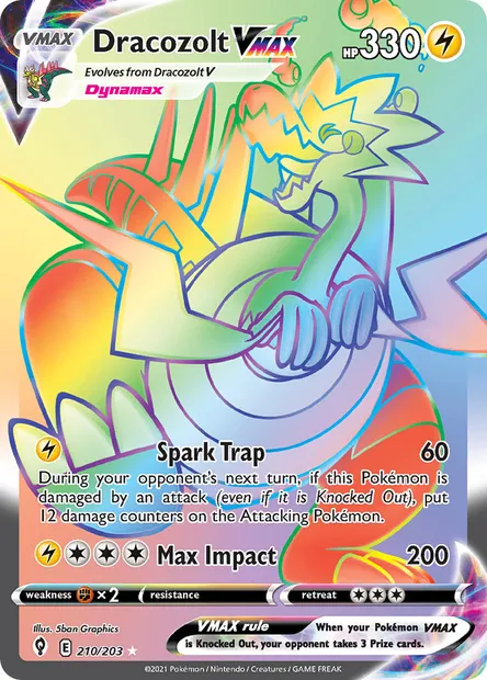 Dracozolt VMAX, Pokémon card EVS 210 — Evolving Skies set