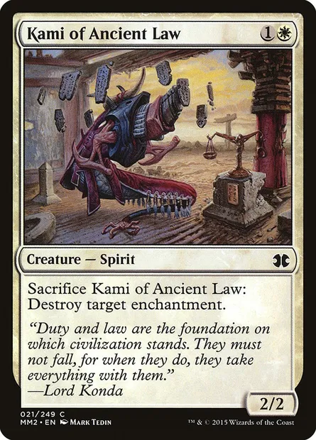 Kami de la loi ancienne, carte Magic MM2 21 — extension Modern Masters 2015