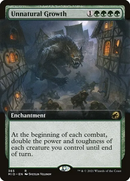 Unnatural Growth, Magic card MID 365 — Innistrad: Midnight Hunt set