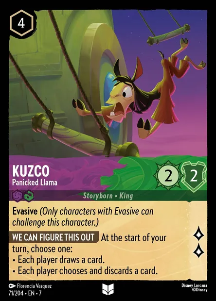 Kuzco - Panicked Llama, Disney Lorcana card CH7-071 — Archazia's Island set