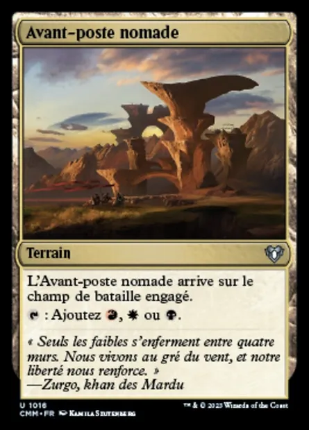Avant-poste nomade, carte Magic CMM 1016 — extension Commander Masters