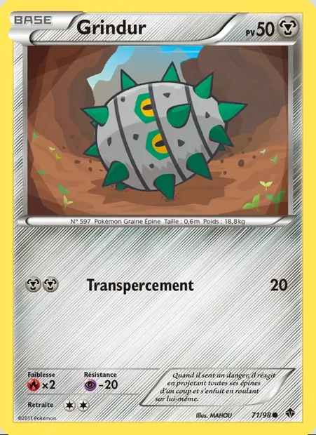 Grindur, carte Pokémon EPO 71 — extension Pouvoirs Émergents