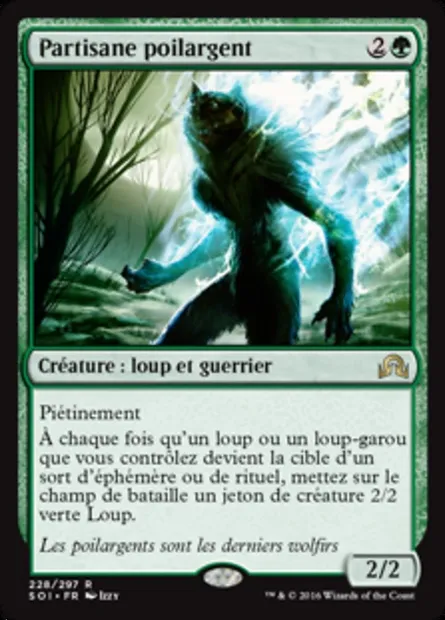 Partisane poilargent, carte Magic SOI 228 — extension Ténèbres sur Innistrad