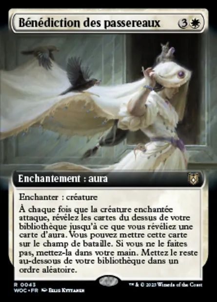 Bénédiction des passereaux, carte Magic WOC 43 — extension Wilds of Eldraine Commander