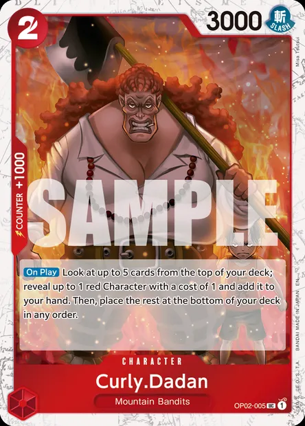 Curly.Dadan, One Piece card OP02-005 — PARAMOUNT WAR set