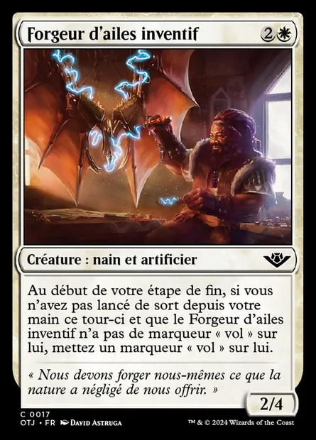 Forgeur d'ailes inventif, carte Magic OTJ 17 — extension Outlaws of Thunder Junction