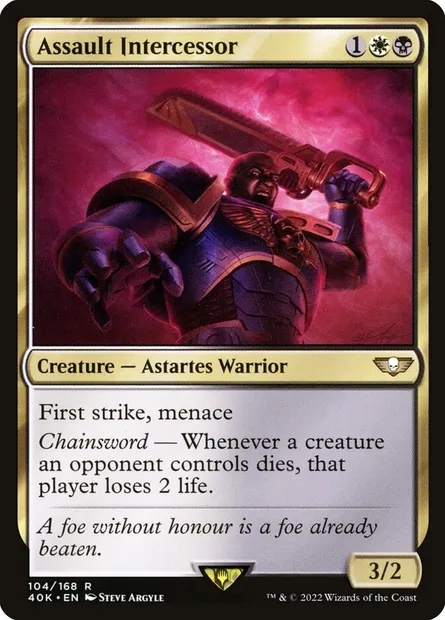 Assault Intercessor, Magic card 40K 104 — Warhammer 40,000 Commander set
