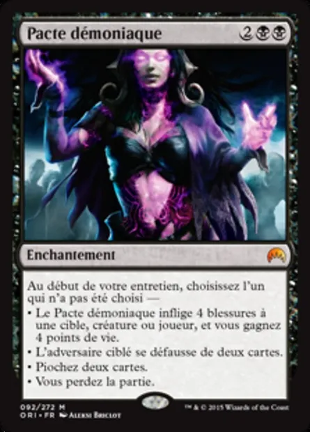 Pacte démoniaque, carte Magic ORI 92 — extension Magic Origines