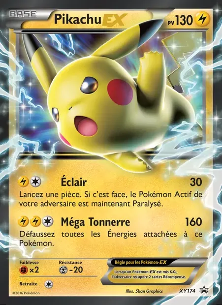 Pikachu-EX, carte Pokémon XY 174 — extension Promo XY