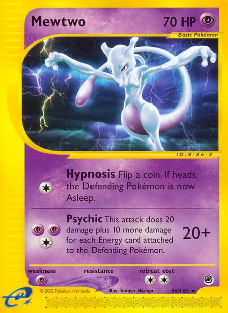 Mewtwo, Pokémon card EX 56 — Expedition Base Set set