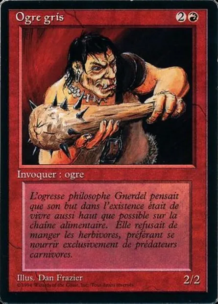 Gray Ogre, Magic card FBB 157 — Foreign Black Border set