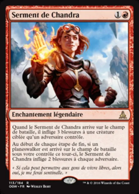 Serment de Chandra, carte Magic OGW 113 — extension Le serment des Sentinelles