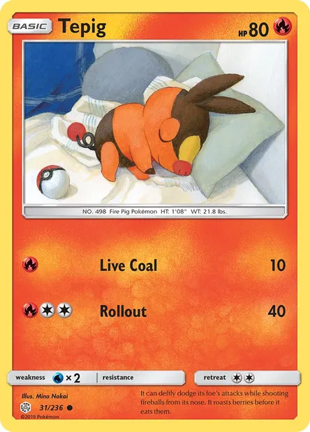 Tepig, Pokémon card CEC 31 — Cosmic Eclipse set
