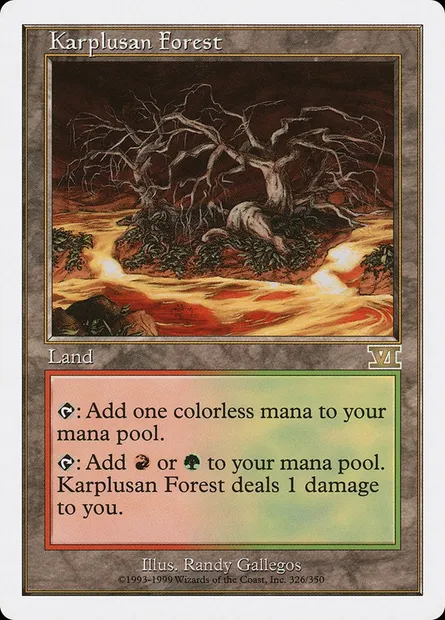 Karplusan Forest, Magic card 6ED 326 — Classic Sixth Edition set