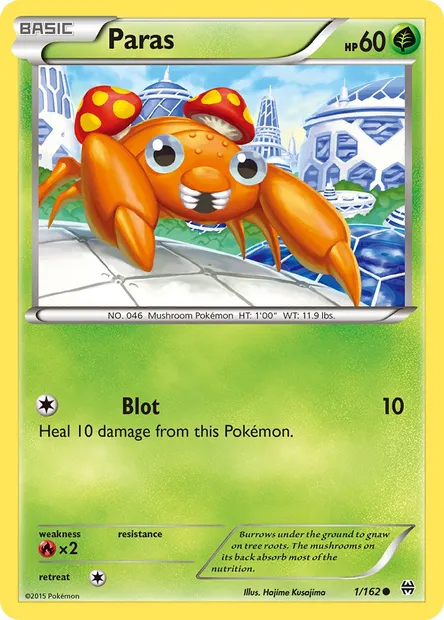 Paras, Pokémon card BKT 1 — BREAKthrough set
