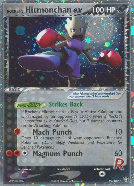 Rocket's Hitmonchan ex, Pokémon card TRR 98 — Team Rocket Returns set