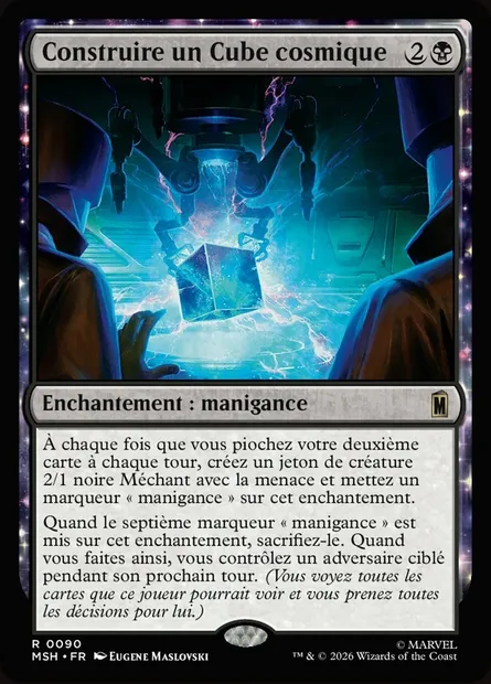 Construire un Cube cosmique, carte Magic MSH 90 — extension Marvel Super Heroes