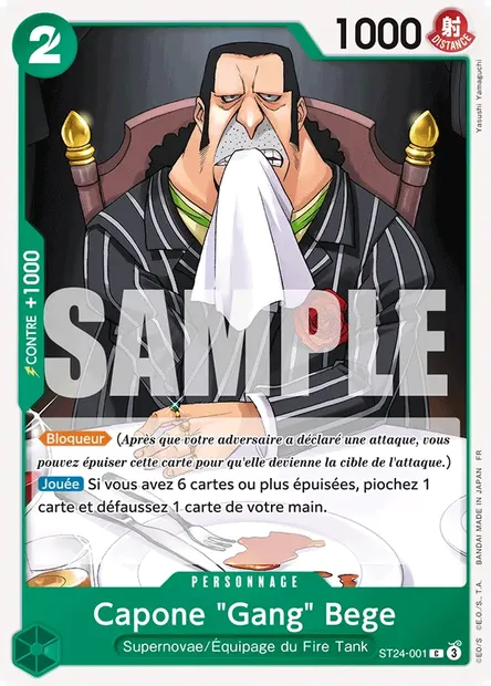 Capone "Gang" Bege, carte One Piece ST24-001 — extension VERT Jewelry Bonney