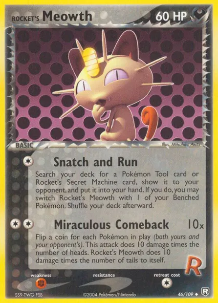 Rocket's Meowth, Pokémon card TRR 46 — Team Rocket Returns set