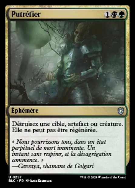 Putréfier, carte Magic BLC 257 — extension Bloomburrow Commander
