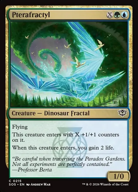 Pterafractyl, Magic card SOS 215 — Secrets of Strixhaven set