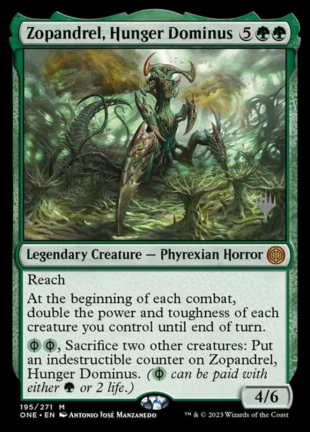 Zopandrel, Hunger Dominus, Magic card PONE 195p — Phyrexia: All Will Be One Promos set
