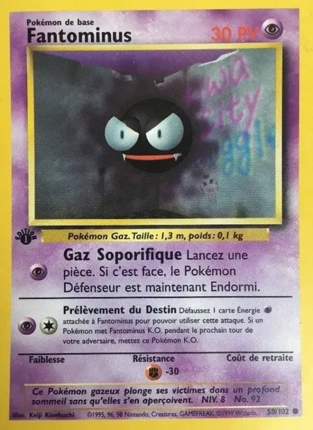 Fantominus, carte Pokémon BS 50 — extension Set de Base