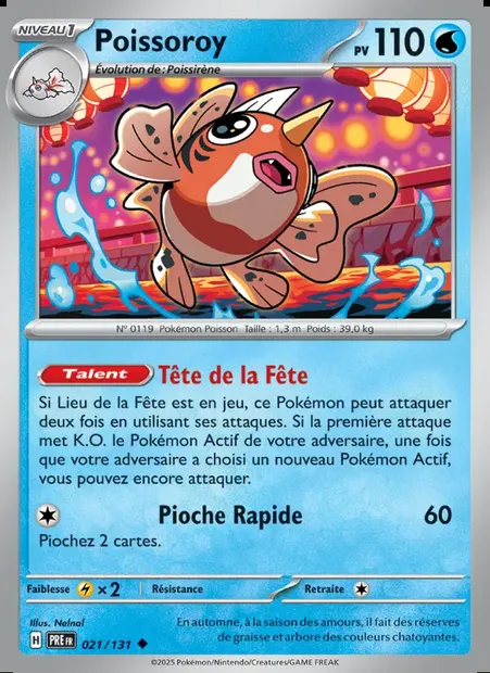 Poissoroy, carte Pokémon PRE 021 — extension Évolutions Prismatiques