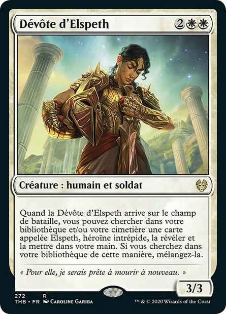 Dévôte d'Elspeth, carte Magic THB 272 — extension Theros Beyond Death