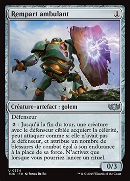 Rempart ambulant, carte Magic TDC 334 — extension Tarkir: Dragonstorm Commander