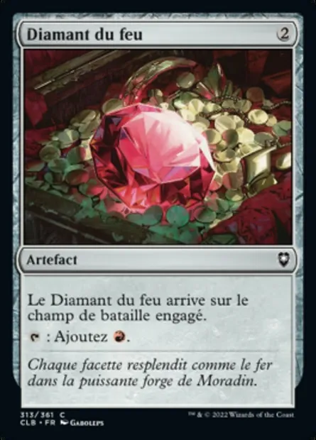 Diamant du feu, carte Magic CLB 313 — extension Commander Légendes : la bataille de la Porte de Baldur