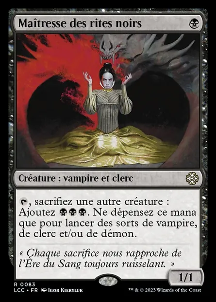 Maîtresse des rites noirs, carte Magic LCC 83 — extension The Lost Caverns of Ixalan Commander