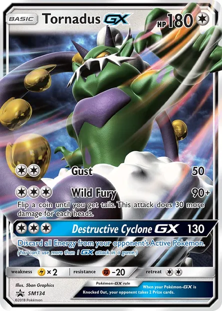 Tornadus GX, Pokémon card SM 134 — SM Black Star Promos set