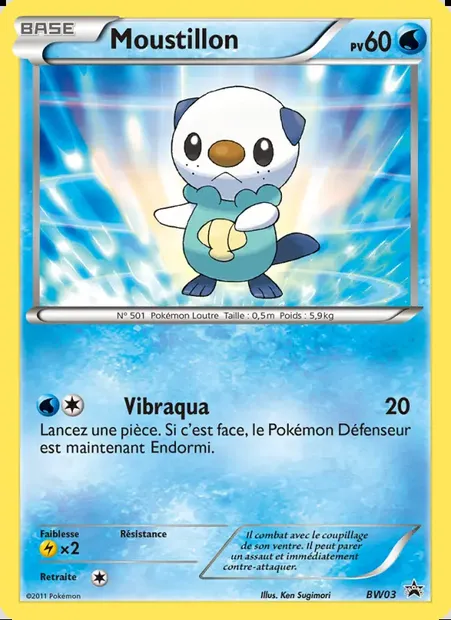 Moustillon, carte Pokémon BW 03 — extension Promo BW