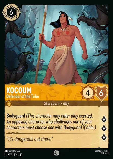 Kocoum - Defender of the Tribe, Disney Lorcana card CH13-011 — Attack of the Vine! set