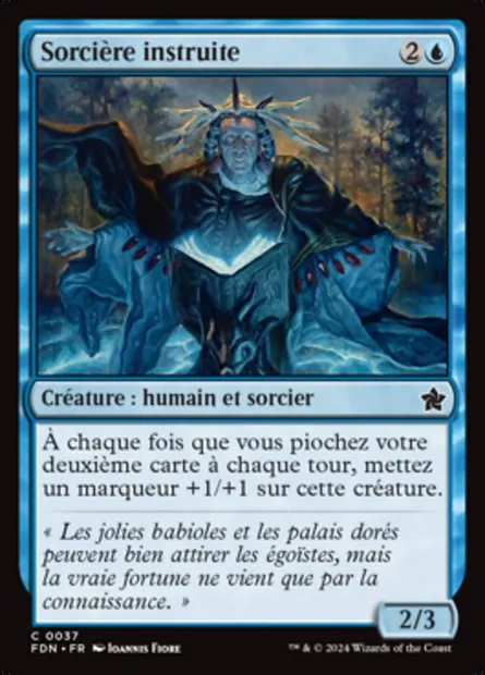 Sorcière instruite, carte Magic FDN 37 — extension Foundations