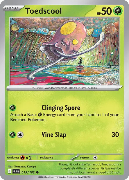 Toedscool, Pokémon card PAR 015 — Paradox Rift set
