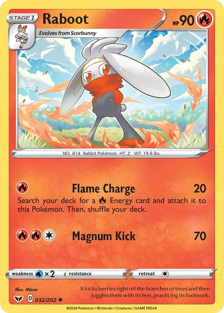 Raboot, Pokémon card SSH 32 — Sword & Shield set