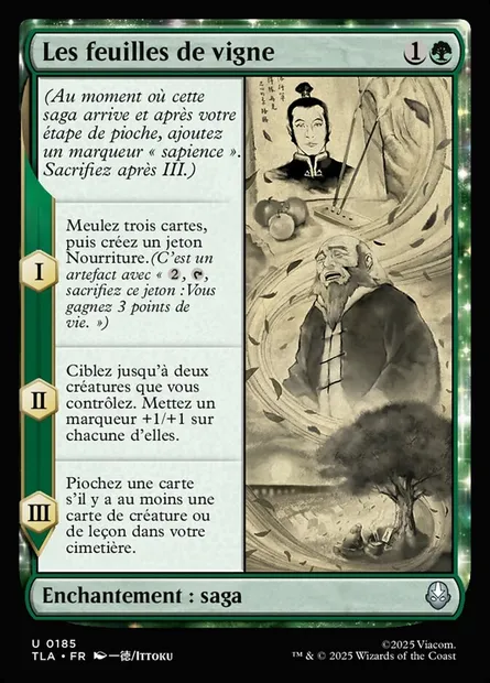 Les feuilles de vigne, carte Magic TLA 185 — extension Avatar: The Last Airbender