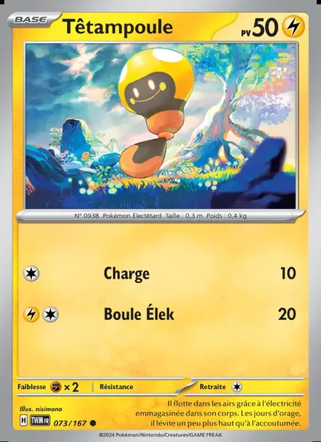Têtampoule, carte Pokémon TWM 073 — extension Mascarade Crépusculaire